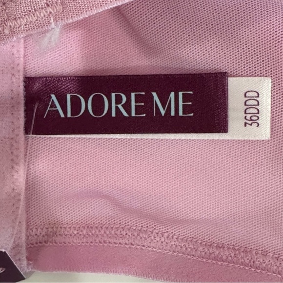 Adore Me Maddie Lace Bra Pink Lavender Demi Unlined Underwire - Picture 5 of 7